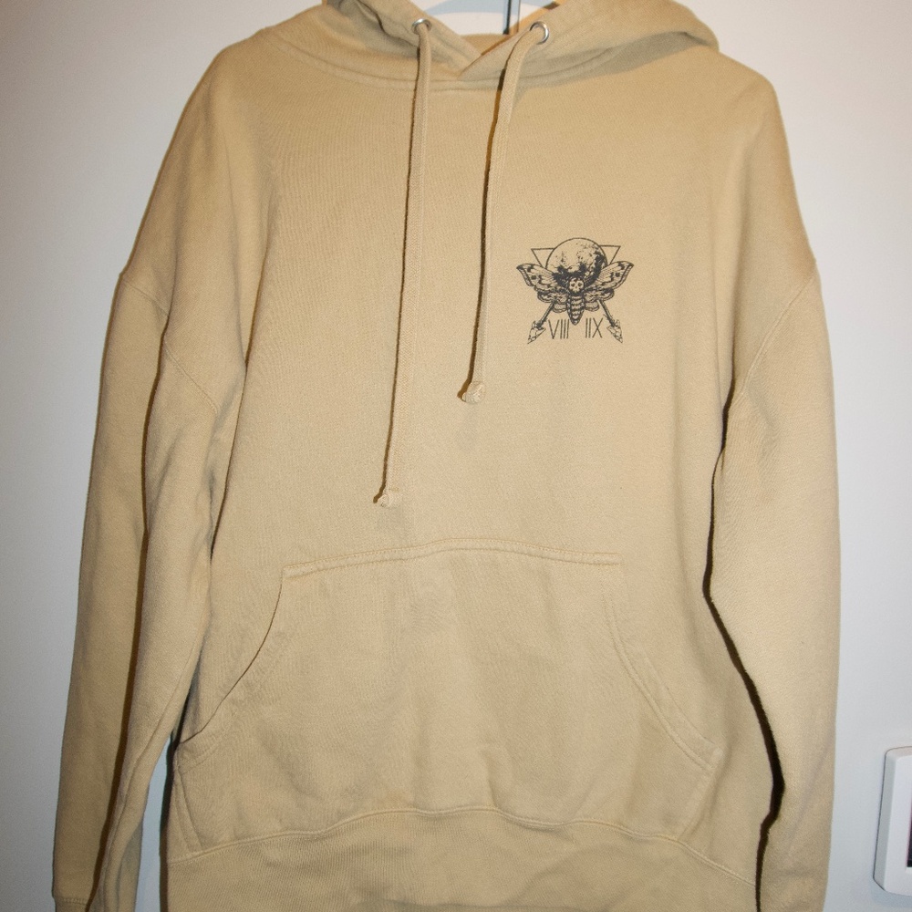 SCW Beige Skull Design Men's Hoodie XL